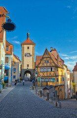Fototapeta na wymiar Symbolic view of the medieval town Rothenburg ob der Tauber