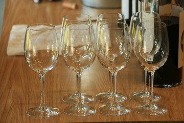 Lined up Glasses
