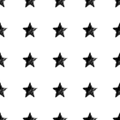 Seamless Pattern with hand drawn Stars