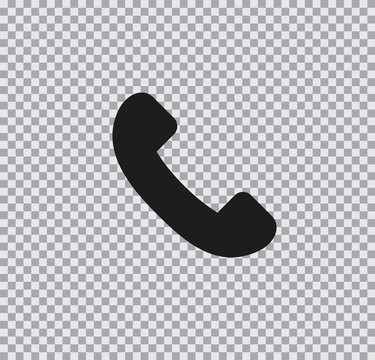 Vector flat phone icon on transparent background