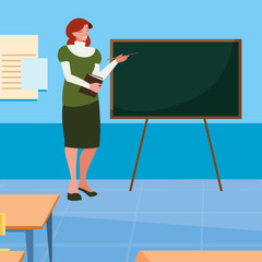 female teacher in the classroom character