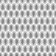Abstract seamless vector pattern with striped oval shapes isolated on white background.