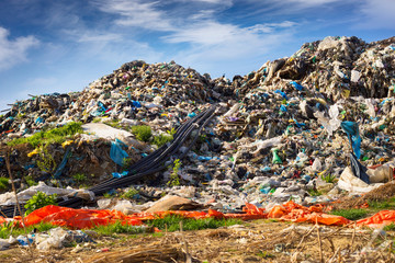 Collecting methane in the trash.