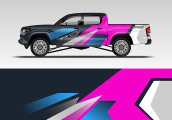 Racing car decal wrap vector designs. Truck and cargo van decal, company , rally, drift . Eps 10 