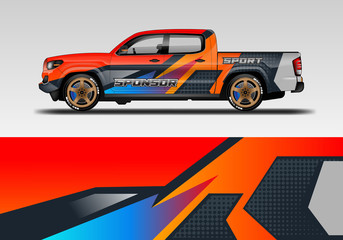 Racing car decal wrap vector designs. Truck and cargo van decal, company , rally, drift . Eps 10 
