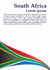 Flag of South Africa, Republic of South Africa. Template for award design, an official document with the flag of South Africa. Bright, colorful vector illustration.