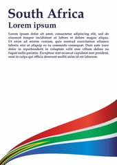 Flag of South Africa, Republic of South Africa. Template for award design, an official document with the flag of South Africa. Bright, colorful vector illustration.