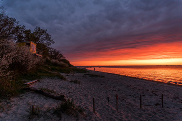 colorful sky at the sea