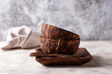 Bowls made  from coconuts shell