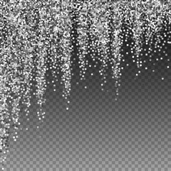 Silver glitter luxury sparkling confetti. Scattere