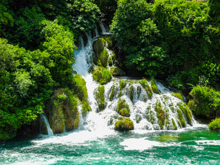 waterfall in national park KRKA in Croatia