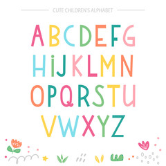 Childish colorful alphabet in vector