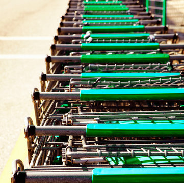 Shopping Carts Stacked Together