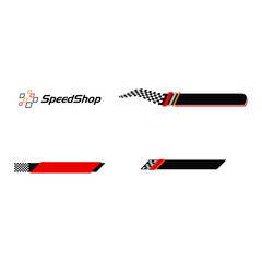 Modern Speed Race Flag Banner Background Logo for automotive company logo decal fast speed with high end look