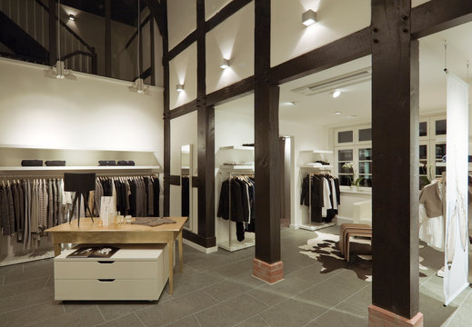 Clothes for sale in modern store