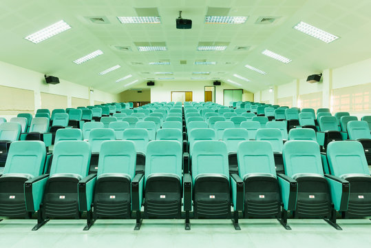 Seats in empty auditorium