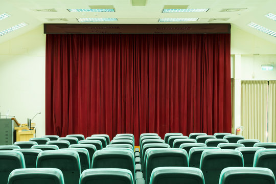 Seats in empty auditorium