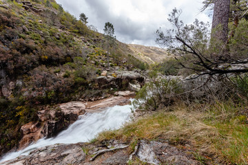 Fototapeta na wymiar Portela do Homem Waterfall in Peneda Geres Natural Park, Portugal