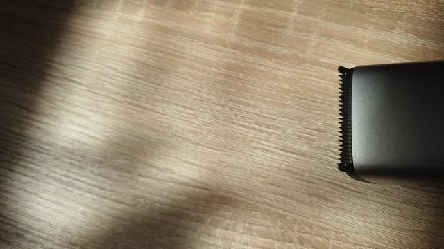 Electric hair clippers. Blades of a hair clipper.
