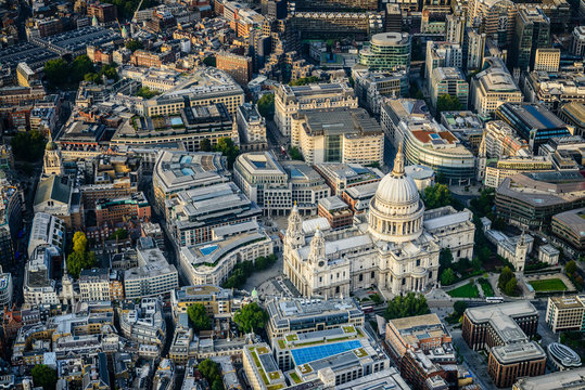 Aerial view of London cityscape, England