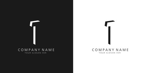 1 logo numbers modern black and white design	