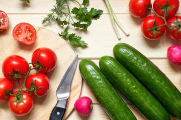 Cooking food from vegetables and greens