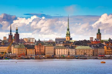 Zelfklevend Fotobehang Gamla Stan in Stockholm, Zweden © Kavalenkava