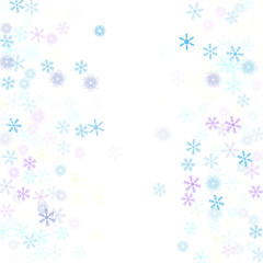 Falling down snow confetti, snowflake vector border. Festive winter, Christmas, New Year sale background. Cold weather, winter storm, scatter texture. Hipster snowfall falling snowflakes cool confetti