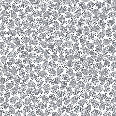 Black and white paisley seamless pattern. - 265553404
