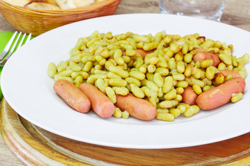 flageolets et saucisses