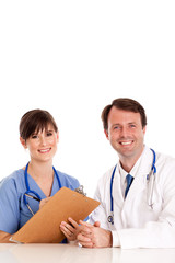 Happy Doctor and Nurse Ready for Work - Medical Healthcare