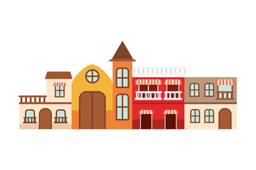 neighborhood houses isolated icon