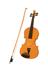 Fototapeta na wymiar Violin Instrument Vector Illusrtration