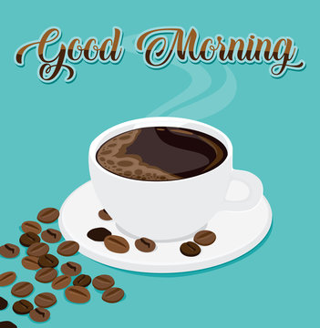 Vector Illustration of Good Morning Coffee