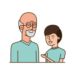Obraz premium boy and grandfather avatar character
