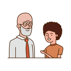 boy and grandfather avatar character