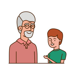 boy and grandfather avatar character
