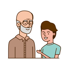 Obraz premium boy and grandfather avatar character