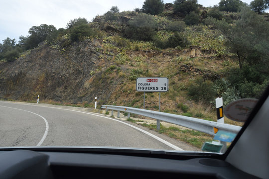 Panneau routier Route N-260 Colera Figueres Espagne