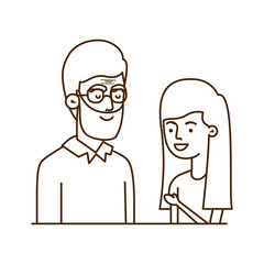 girl and grandfather avatar character