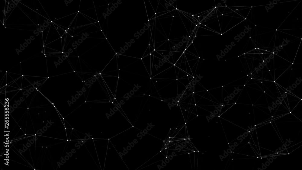 Poster 3d rendering of abstract 4k network connection with connected dots and lines. smooth animation. seam