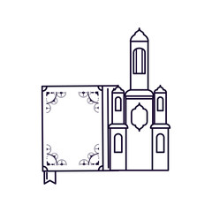 koran book with mosque castle ramadan kareem