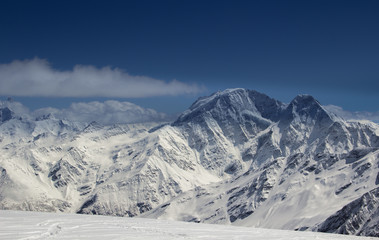 the Caucasus mountains in the winter