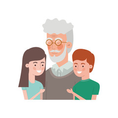 grandfather with children avatar character