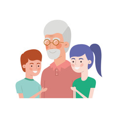 grandfather with children avatar character