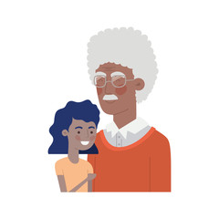 girl and grandfather avatar character