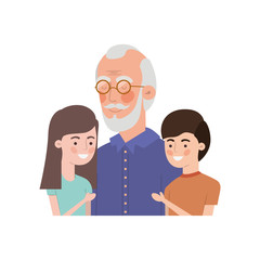 grandfather with children avatar character