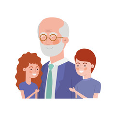 grandfather with children avatar character