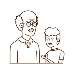 boy and grandfather avatar character