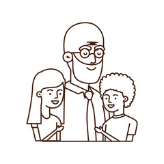 grandfather with children avatar character